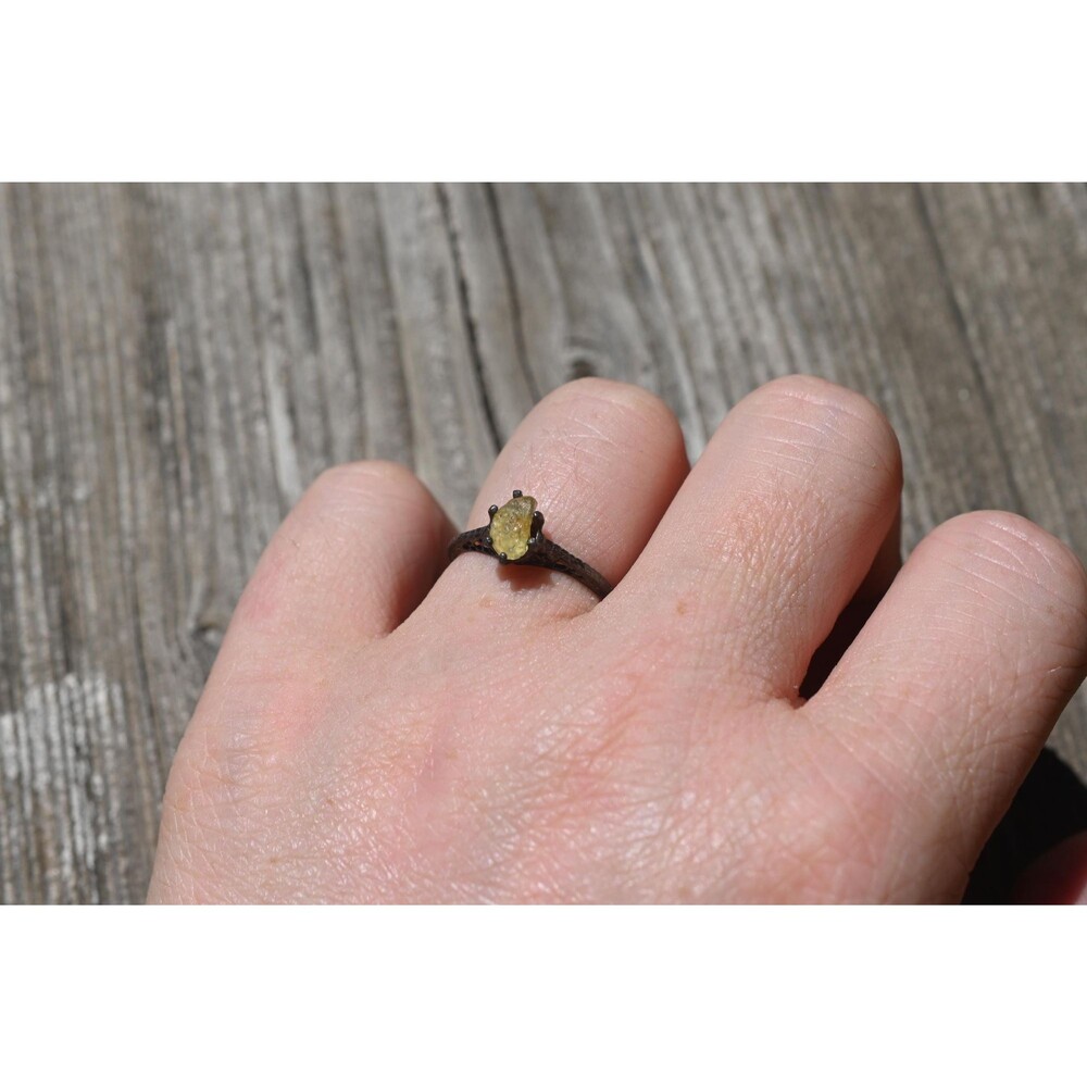 Yellow Montana Sapphire Ring: Handmade Sterling Silver Solitaire